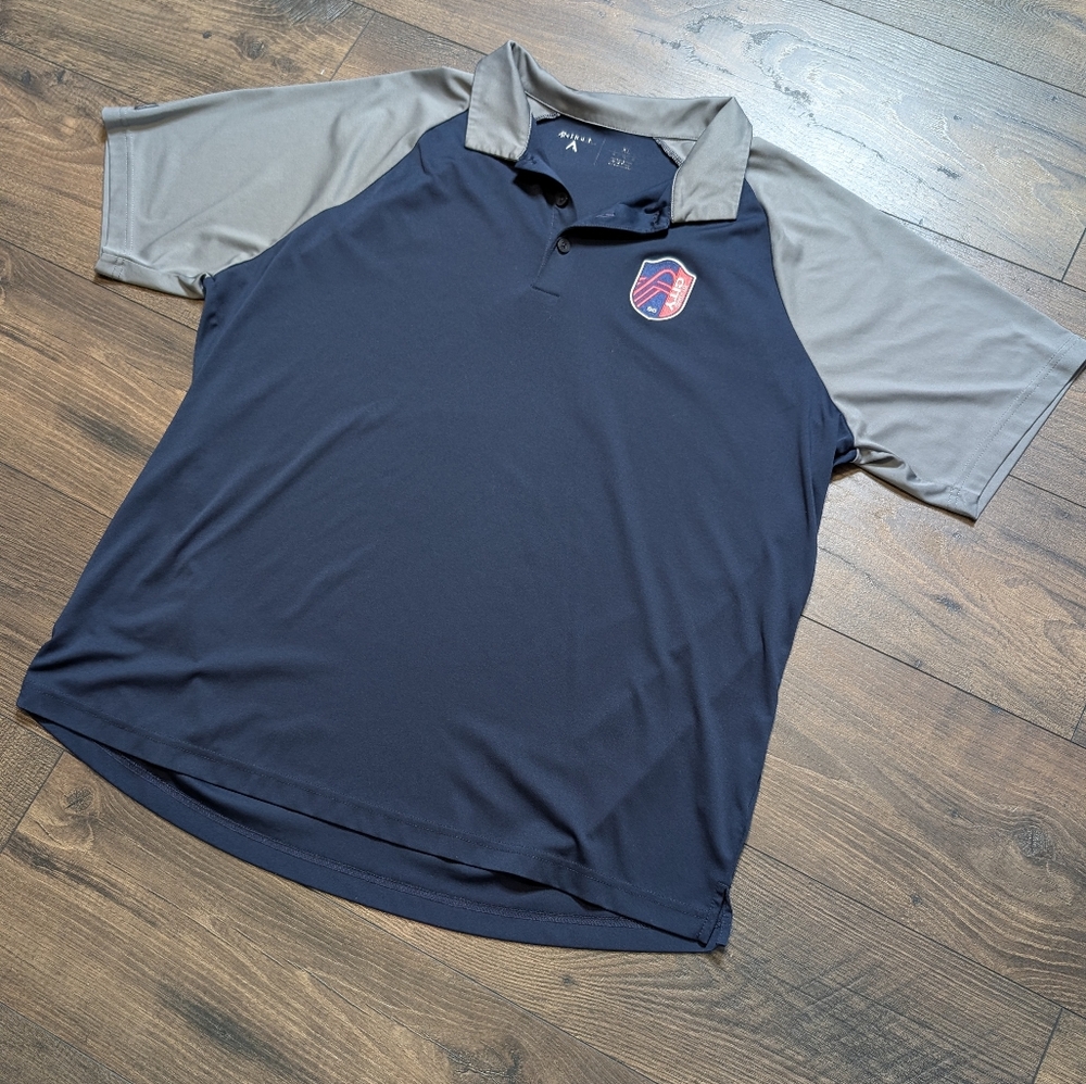 Antigua City Soccer Navy Gray Men's Polo‎ Shirt Size XL